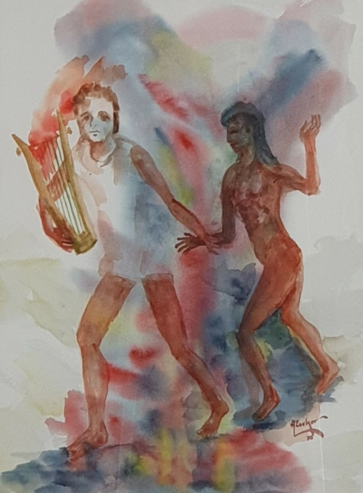 David and Bat Sheba - Water Colors (40x30cm, 1993)