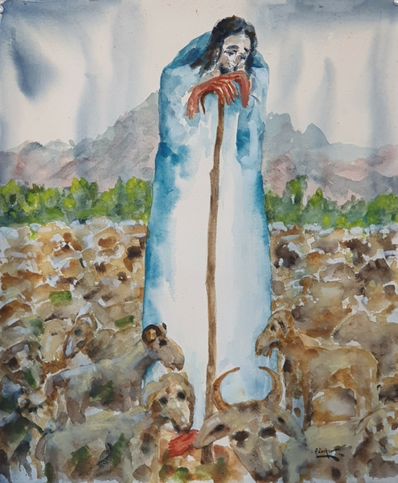Shepherd - Water Colors (46x38cm, 1991)