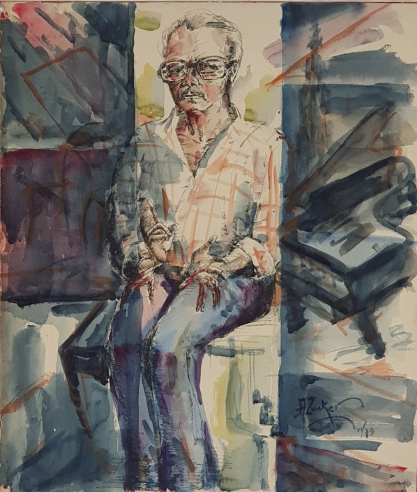 Autoportrait - Water Colors (50x43cm, 1979)