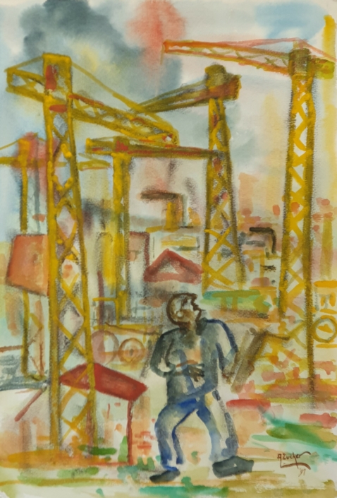 Cranes - Water Colors (56x38cm, 1997)
