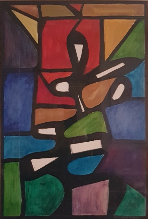 Study for Glass Panel - Water Colors