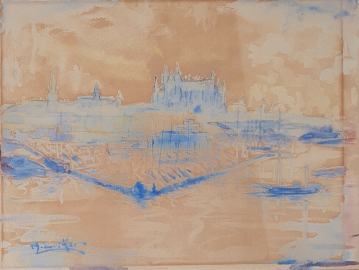 View from the Port - Water Colors (32x42cm)