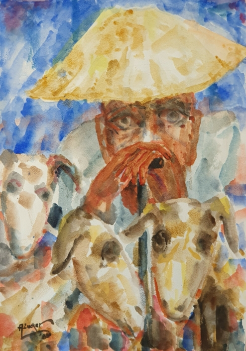 Shepherd - Water Colors (49x24cm, 1982)