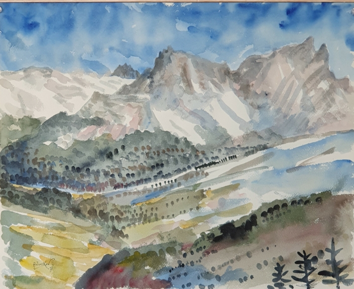 Lenzerheide (Switzerland) - Water Colors (33x41cm, 1977)