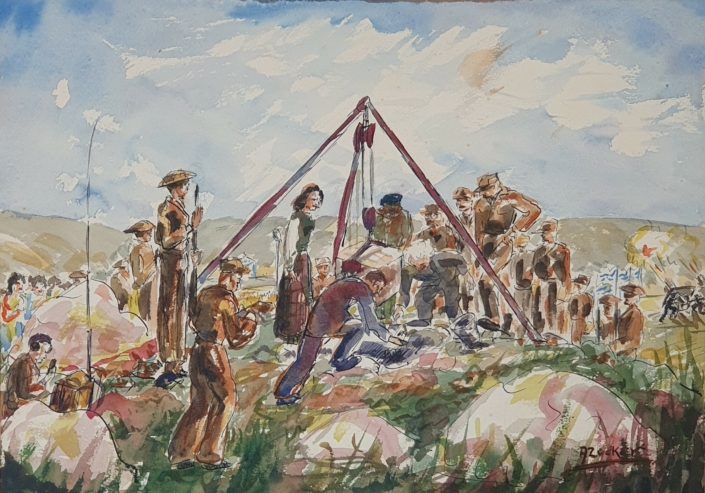 Drilling a water well - Water Colors (27x38cm)