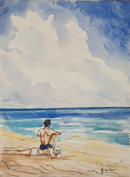 At the beach - Water Colors (37x28cm)