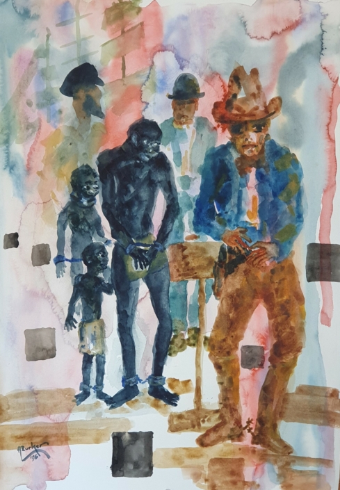 Slave market in America - Water Colors (49x45cm, 1996)