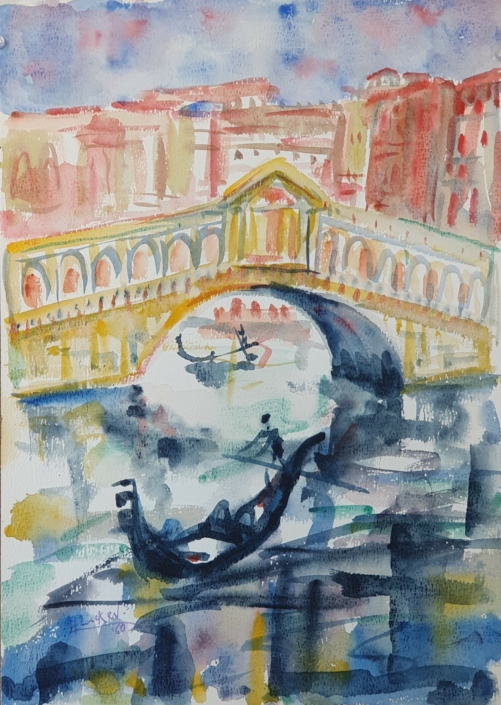 Venice, Ponto Realto - Water Colors (42x30cm, 1960)