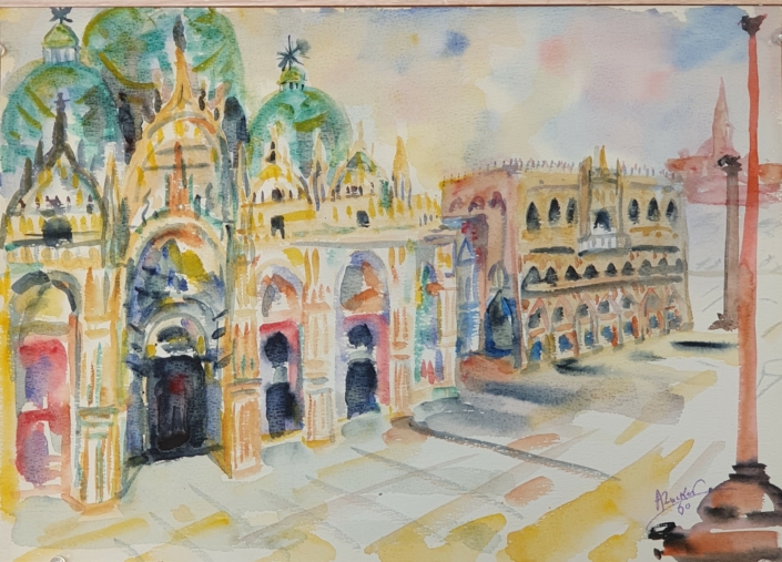 Venice, Piazza San Marco - Water Colors (30x42cm, 1960)