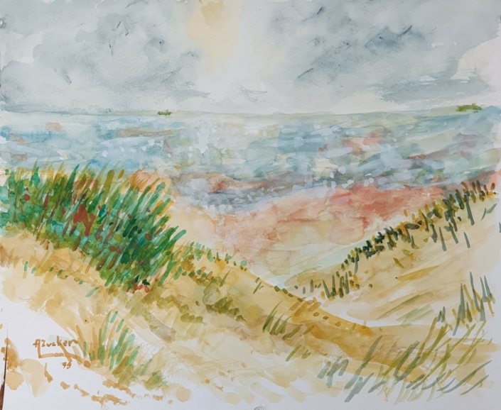 Zwyn (Dunes on the Belgian seaboard) - Water Colors (33x40cm, 1994)