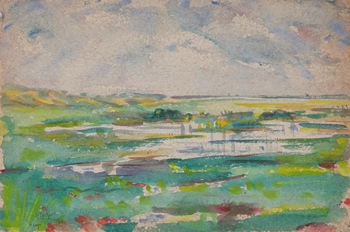 Zwyn (Dunes on the Belgian seaboard) - Water Colors (27x40cm, 1964)