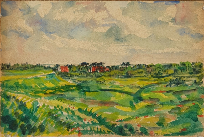 Zwyn (Dunes on the Belgian seaboard) - Water Colors (27x41cm, 1964)