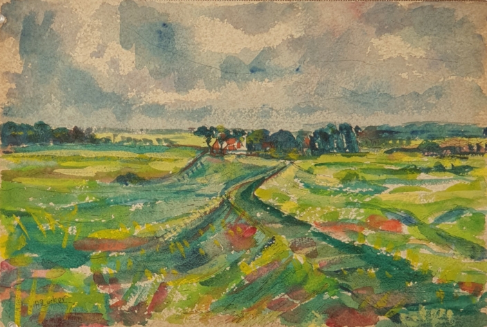 Zwyn (Dunes on the Belgian seaboard) - Water Colors (27x41cm, 1964)