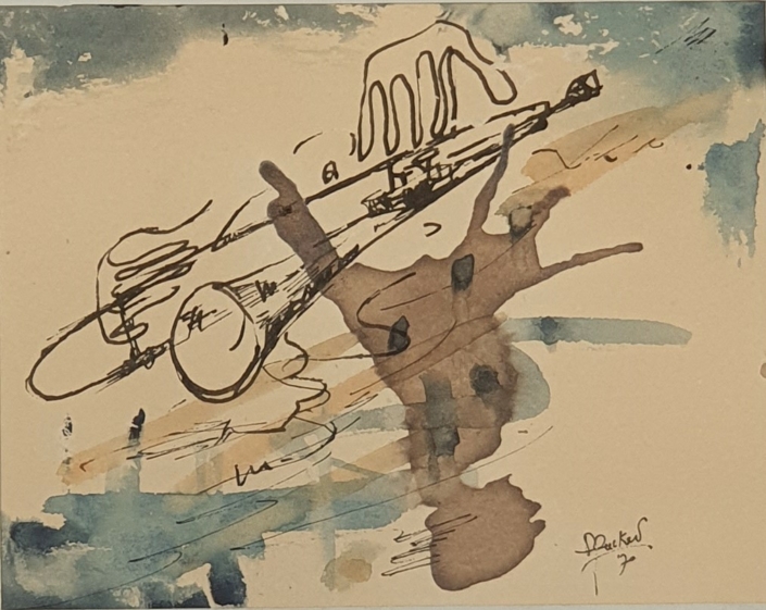 Trombone - Water Colors (12x15cm, 1970)