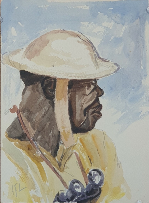 Soldier in the Belgian expeditionary force - Water Colors (25x18cm)