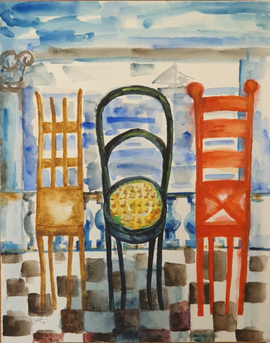 Chairs - Water Colors (86x46cm, 1986)