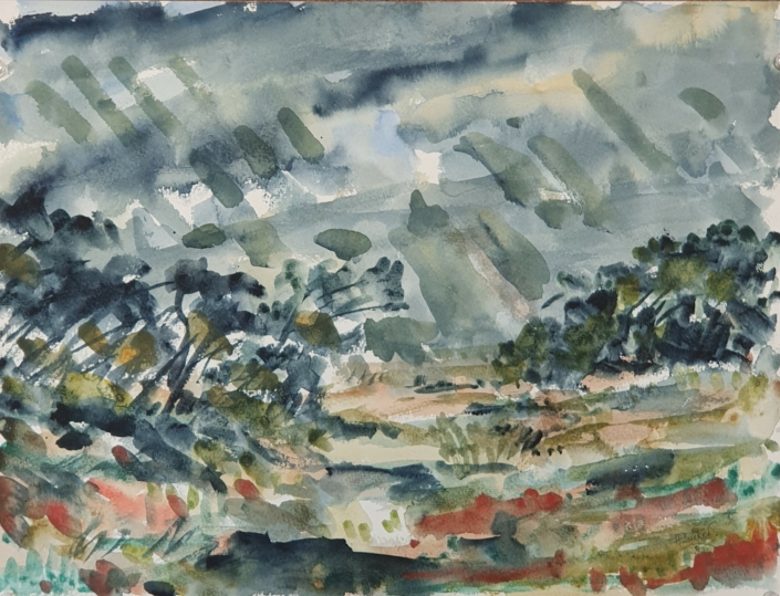 Beach during a storm - Water Colors (30x40cm, 1981)