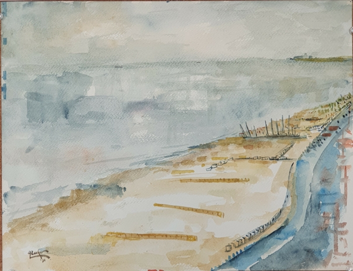 The beach - Knocke - Water Colors (30x40cm, 1991)