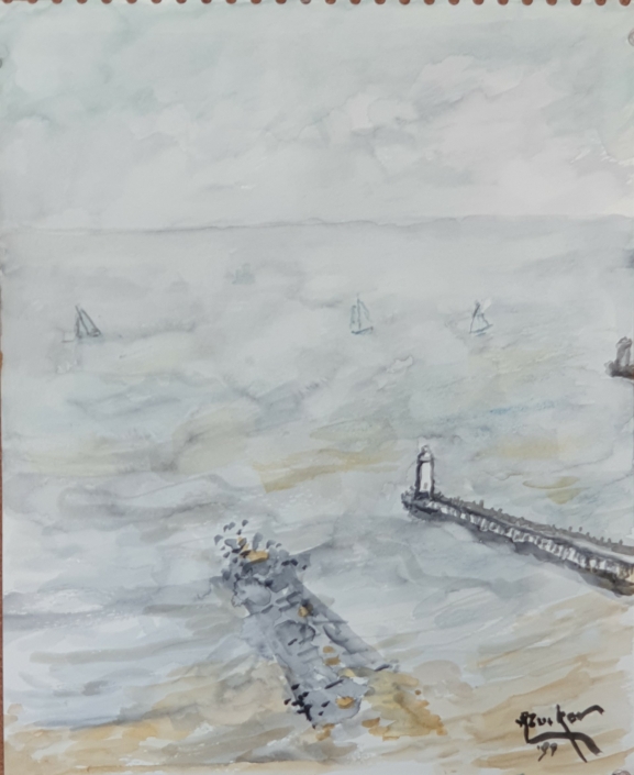 View from the beach - Water Colors (40x30cm, 1999)