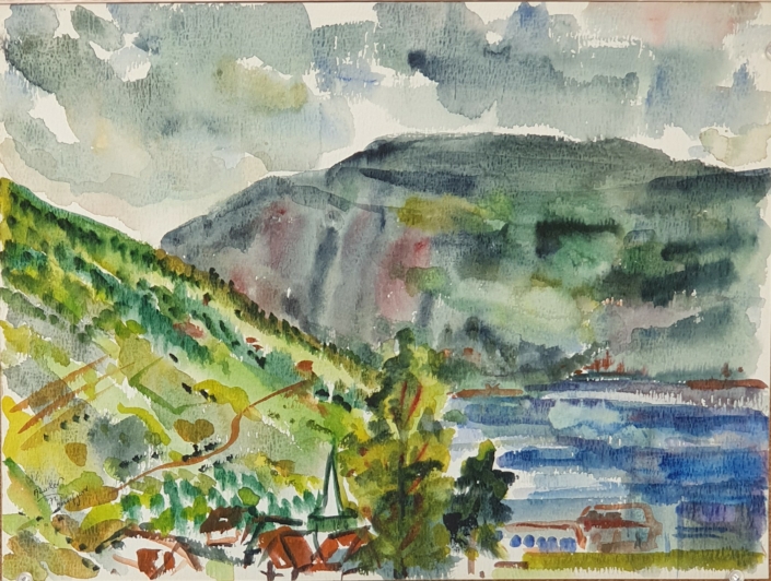 Norsefjord (Norway) - Water Colors (27x36cm, 1972)