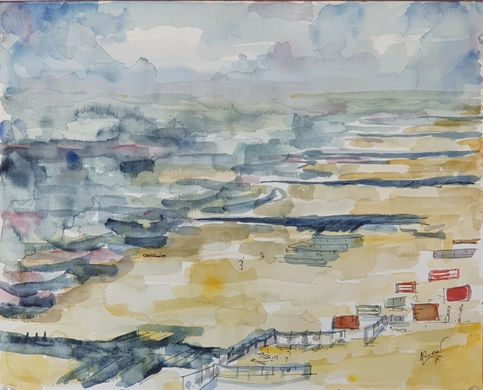 The beach - Knocke - Water Colors (33x41cm, 1975)