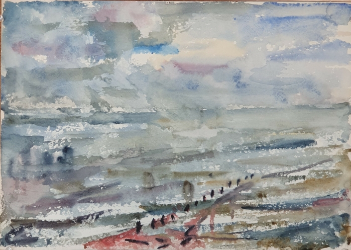 Seawall - Water Colors (31x44cm, 1960)