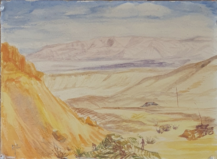 Djebel Attaka (Egypt near Suez) - Water Colors (18x25cm, early '40s)