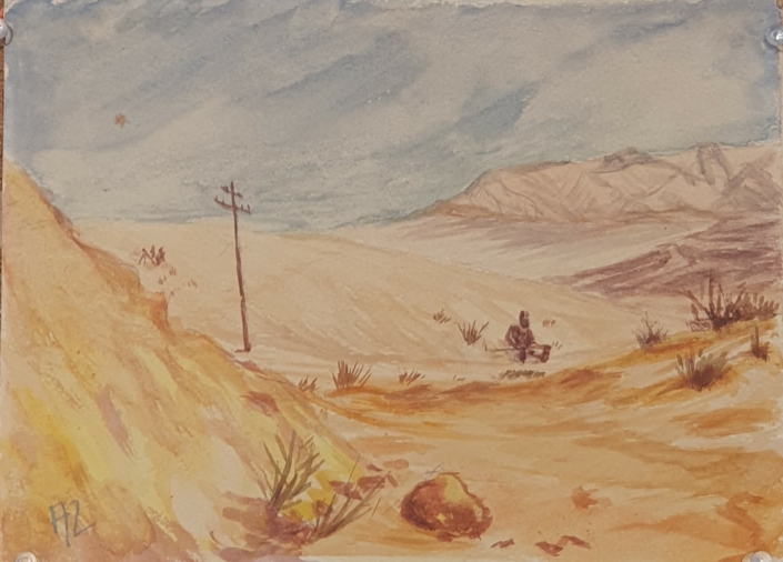 Djebel Attaka (Egypt near Suez) - Water Colors (18x25cm, early '40s)