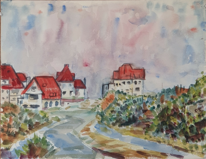 Villas at Le Zoute - Water Colors (33x44cm, 1965)