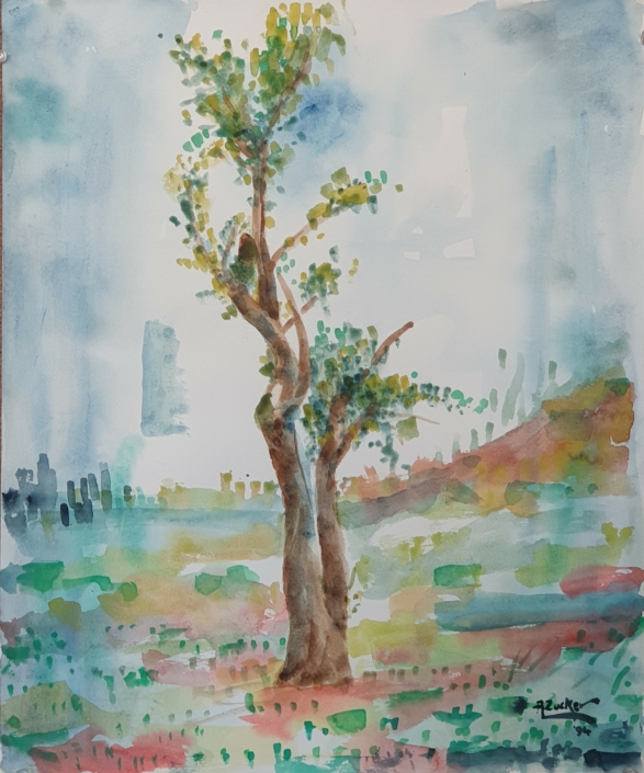 Lonely tree - Water Colors (46x38cm, 1994)