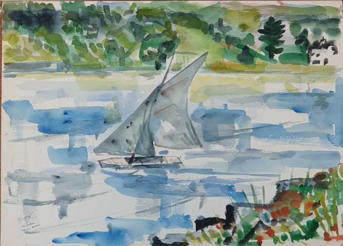 Ile aux Moines (Gulf of Morbihan - Brittany) - Water Colors (30x42cm, 1971)