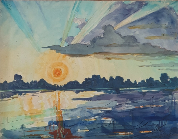 Sunset - Water Colors (27x34cm, early '40s)