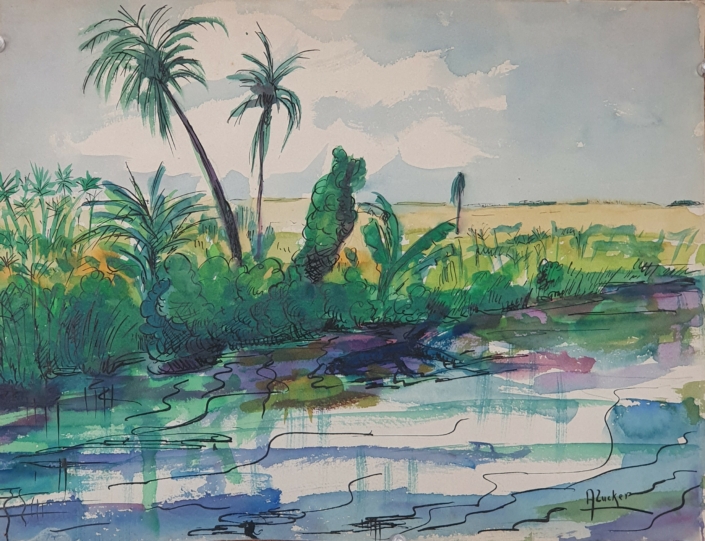 Along the river - Water Colors (27x36cm, early '40s)