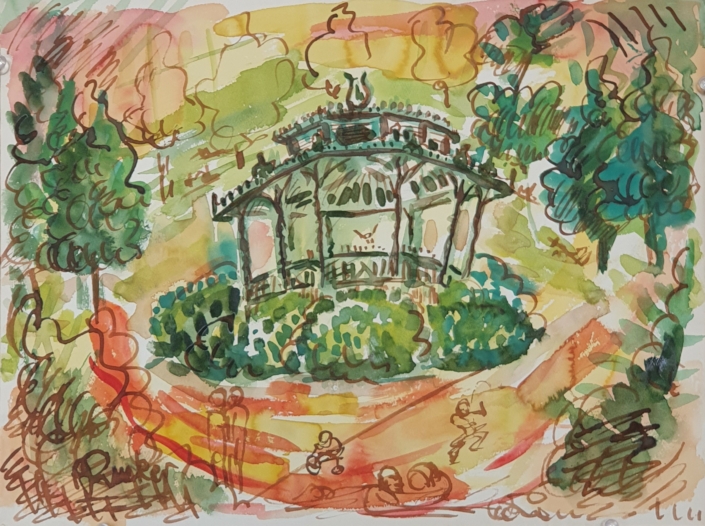 A parc near home - Water Colors (27x36cm, 1950s)