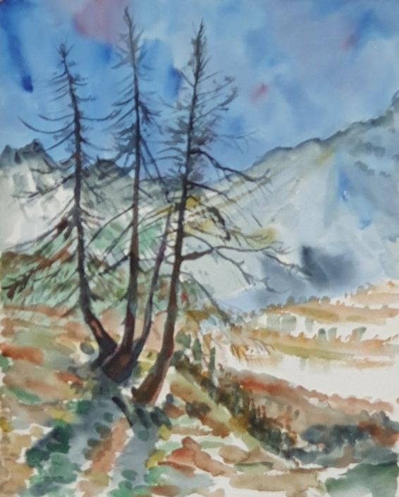 Lenzerheide (Switzerland) - Water Colors (41x33cm, 1977)
