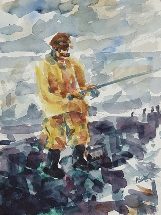 Fisherman - Water Colors (40x30cm, 1981)