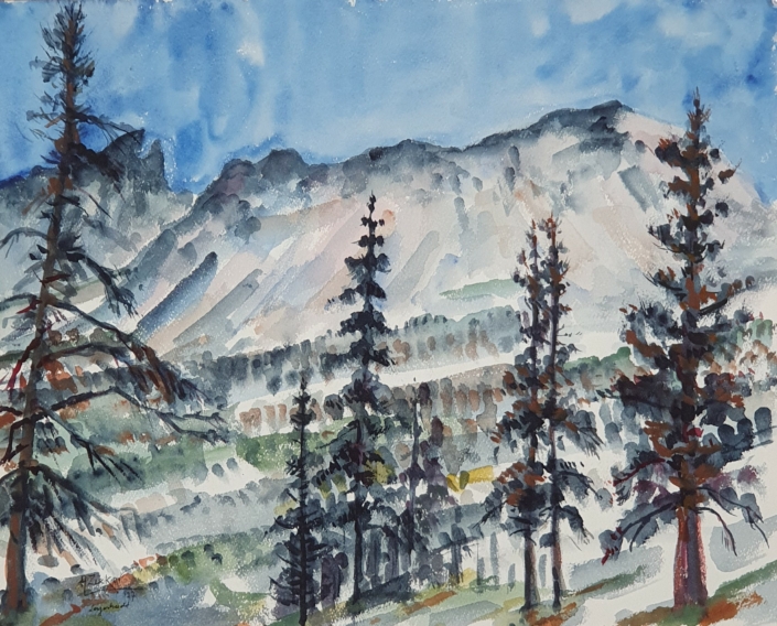 Lenzerheide (Switzerland) - Water Colors (33x41cm, 1977)