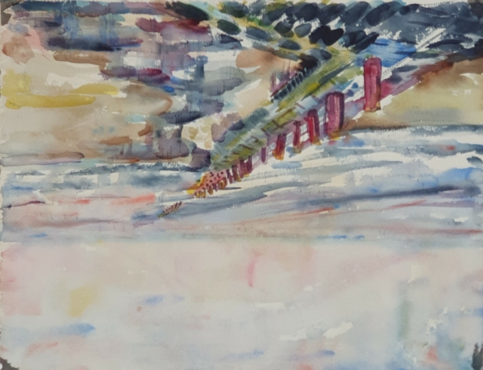 Sea wall - Water Colors (34x44cm, 1986)