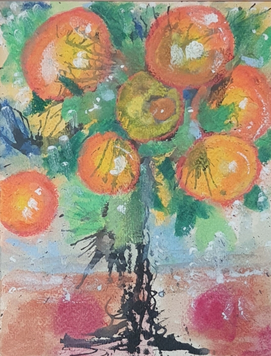 Orange Tree (unsigned) - Water Colors (24x19cm)