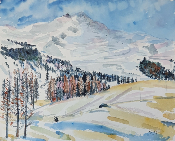 Lenzerheide (Switzerland) - Water Colors (33x41cm, 1977)