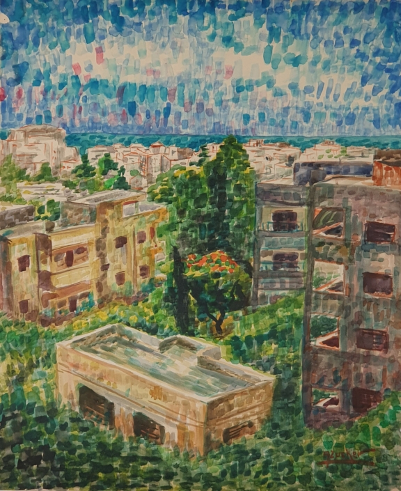Cityscape - Water Colors (68x55cm)