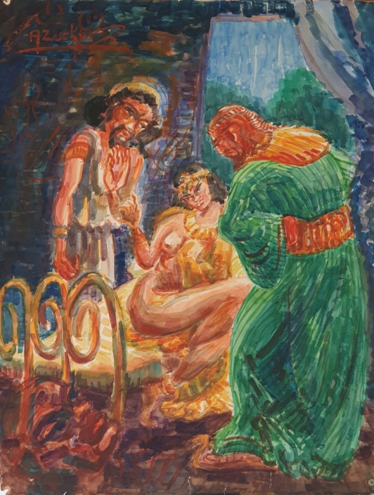 Joseph and Potifar's wife - Water Colors (78x60cm)