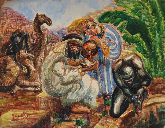 Jacob with Rachel - Water Colors (60x76cm)