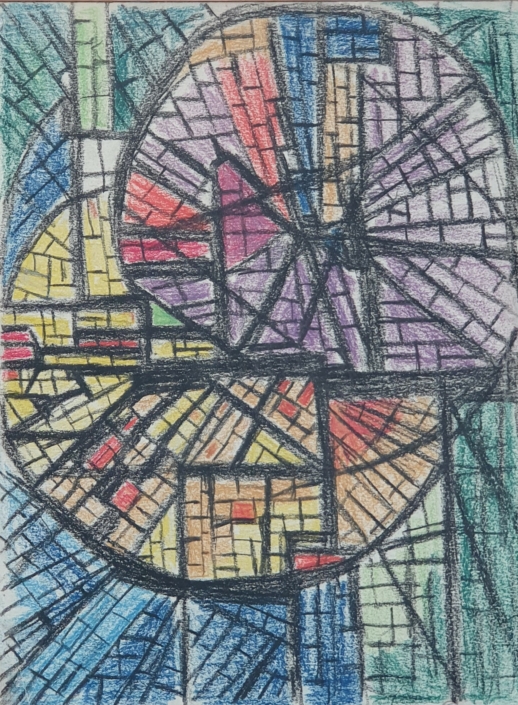 Study for Thick Glass Wall - Pastel / Gouash (36x27cm)