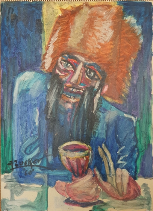 Orthodox jew  - Pastel / Gouash (50x35cm, 1968)