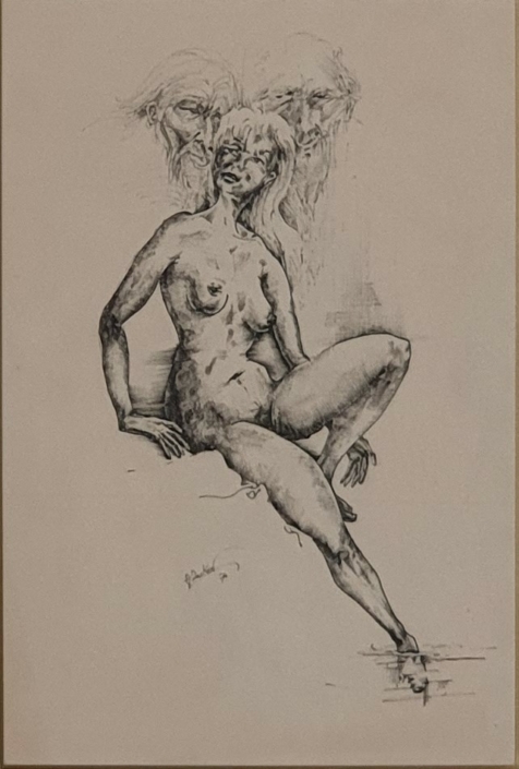 Susana and the Old Men - Black Ink (34x24cm, 1984)