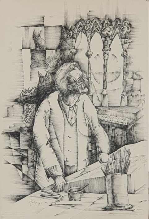 Autoportrait - Black Ink (40x28cm, 1978)