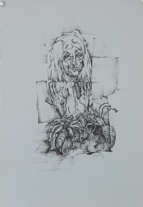 Untitled - Black Ink (32x23cm, 1974)