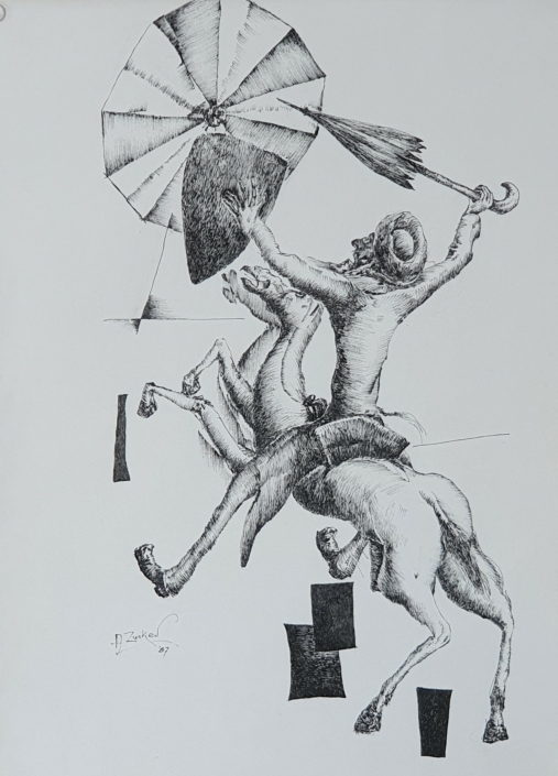 Don Quixote - Black Ink (34x24cm, 1987)