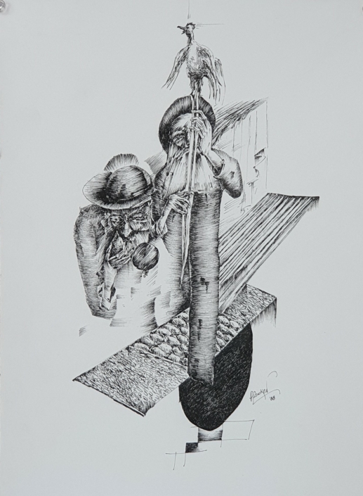 Rooster of Atonement - Black Ink (34x24cm, 1988)